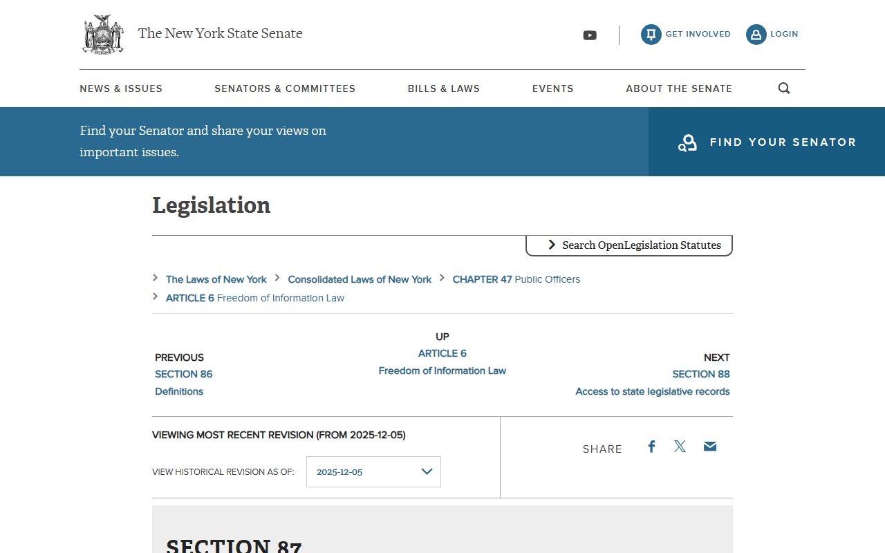 Public Officers Law Section 87 exemptions affecting Erie County public records